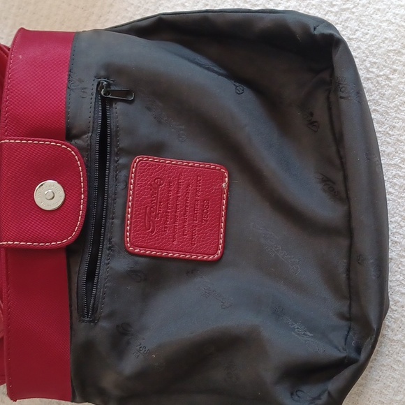 Fossil Vintage Dual Handle Red Nylon & Leather Tote 75082 - Picture 8 of 10